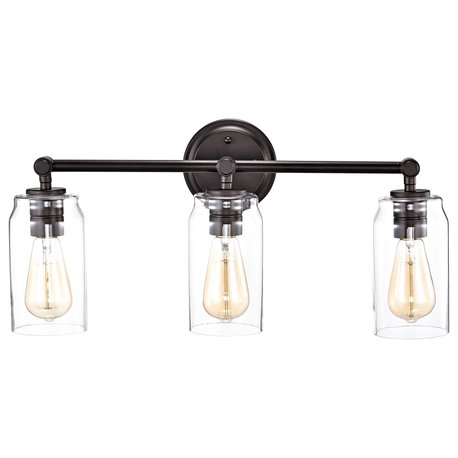CHLOE Lighting Joyce Contemporary 3-Light Bath Vanity Fixture, Rubbed Bronze