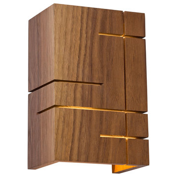 Claudo LED Wall Sconce, Walnut