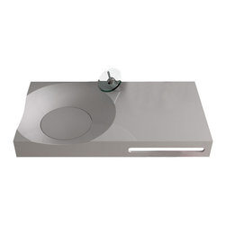 ADM Bathroom Design - ADM Circular Wall Mounted Sink, White, 35" - Bathroom Sinks