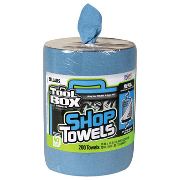ToolBox 5520701 Big Grip Z400 Bucket Blue Shop Towel Refills, 10"x12", 200-Count
