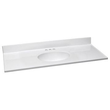 Design House 586214 49" Cultured Marble Vanity Top - Solid White
