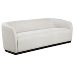Meridian Furniture - Mylah Upholstered Sofa, Beige - Make this Mylah polyester fabric sofa the centerpiece of a cozy reading nook in your family room or elsewhere. This handsome sofa features soft beige polyester fabric from top to bottom for a look that wows from all angles. The neutral color blends easily with other decorative items in your space, and the black finish solid wood base adds a pretty contrast while giving the sofa an impeccably durable slant.