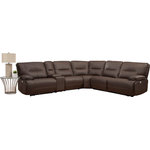 Parker Living - Parker Living Spartacus Chocolate 6pc Sectional with 2pc Armless Chair - Make the most of your relaxation with this smart and stylish six-piece sectional ensemble. It boasts two power recliners with power headrests for the ultimate personalized comfort experience. Plus, there are two armless chairs, a corner wedge and a multifunctional storage console with cupholders that make it fun and functional.