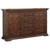 Greenview Carved Panel Dresser - Old World Brown, Dresser With Mirror