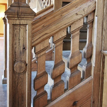 Custom Millwork featuring Salvaged Antique Oak, Inspired by French Pattern Books