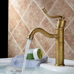 Antique Brass Finish Centerset Bathroom Sink Faucet T0488 - Bathroom Sink Faucets