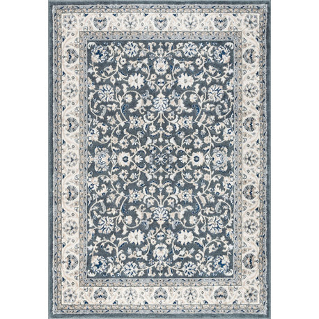 Tessie Traditional Floral Gray Rectangle Area Rug, 5'x7'