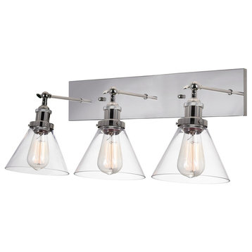 3 Light Wall Sconce With Polished Nickel Finish