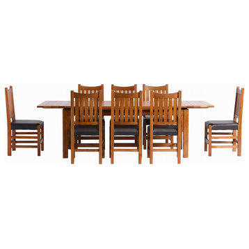 Mission Stow Leaf Table with set of 8 chairs - 9-piece set