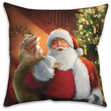 Santa in Suit 18x18 Spun Poly Pillow