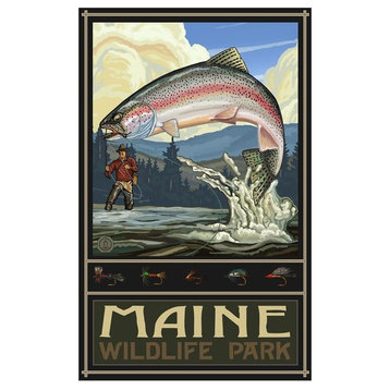 Paul A. Lanquist Maine Wildlife Park Rainbow Trout Art Print, 12"x18"