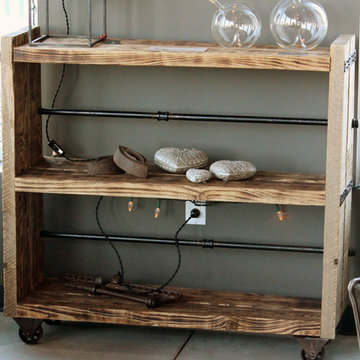 Reclaimed Wood & Pipe Shelving Unit