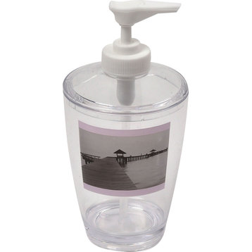 Seaside Clear Acrylic Printed Bath Soap and Lotion Dispenser