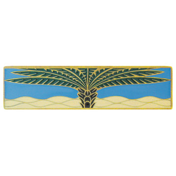 Royal Palm Pull Antique Brass, Periwinkle Horizontal