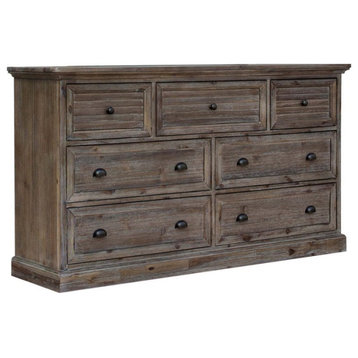 Sunset Trading Solstice 7-Drawer Coastal Dresser in Weathered Gray/Brown Wood