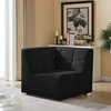 Relax Velvet Upholstered Corner Chair, Black