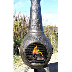 Blue Rooster Butterfly Chiminea - Chimineas