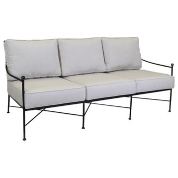 Provence Sofa With Cushions, Canvas Flax With Self Welt