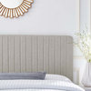 Milenna Channel Tufted Upholstered Fabric King/Cal King Headboard, Oatmeal