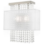 Livex Lighting - Livex Lighting Brushed Nickel 2-Light ADA Wall Sconce - The Bella Vista collection features a hand crafted translucent shade over a brushed nickel finish and clear crystal strands cascading in a waterfall effect to convey the glitz and glamour from an iconic time that is making a modern comeback.