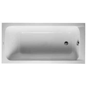 Duravit D-Code Soaking Bathtub, White Alpin, 59.13"x29.5"x16.5", 700095000000090