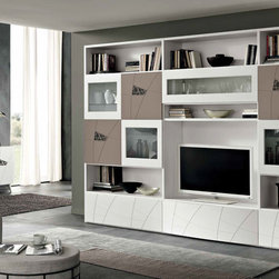 Spar Lapis Modern Italian Wall Unit LP01 - $4,875.00 - Entertainment Centers And Tv Stands