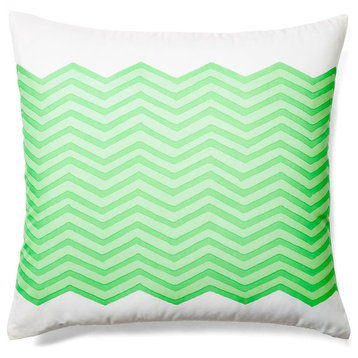 Waves Outdoor Pillow, Green