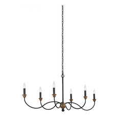 Six Light Chandelier by Generation Lighting - Seagull F3000EN/6DWZ/WO in Black