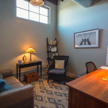 Cozy and Personalized Office Space with a Modern Industrial Aesthetic