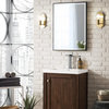 24 Inch Brown Single Sink Bathroom Vanity White Mineral Composite, James Martin