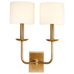 Hudson Valley Lighting - Hudson Valley Lighting 1712-AGB Kings Point - Two Light Wall Sconce - Kings Point Two Ligh Aged Brass Off-White *UL Approved: YES Energy Star Qualified: n/a ADA Certified: n/a  *Number of Lights: Lamp: 2-*Wattage:60w Candelabra bulb(s) *Bulb Included:No *Bulb Type:Candelabra *Finish Type:Aged Brass