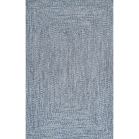Nuloom Braided Lefebvre Indoor/Outdoor Area Rug, Navy 4'x6'
