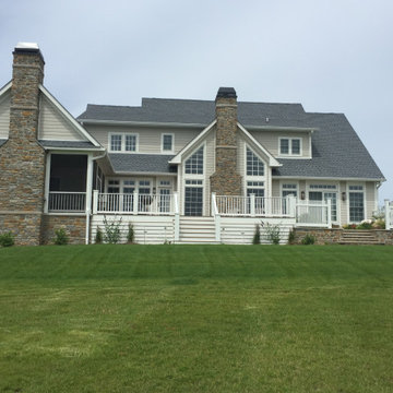 Helmsdale Real Thin Stone Veneer Chimneys and Wainscoting