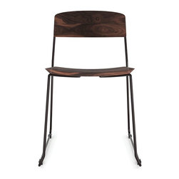 Winnie Matte Black Dining Chair with Solid European Oak Seat and Backrest by Gli - Dining Chairs