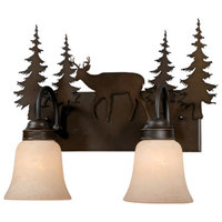 Bathroom Vanity 2 Light Fixtures W/ Burnished Bronze Steel Medium 17" 200 Watts