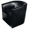 GDF Studio Corley Black Leather Swivel Club Chair