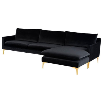 Nuevo Furniture Anders Sectional Sofa, Gold/Black