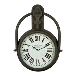 Paulette 40603 Analog Wall Clock in Brown Finish - Wall Clocks
