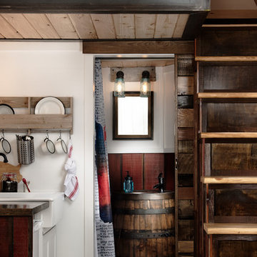 Barn Tiny House - Kitchen & Stairs