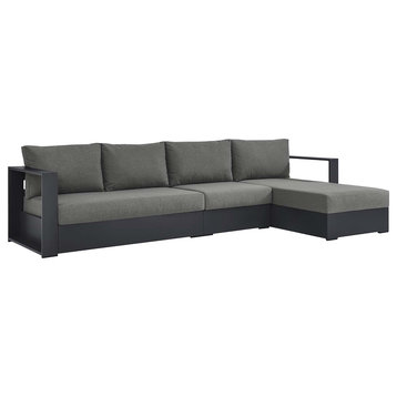 Tahoe Outdoor Patio Powder-Coated Aluminum 3-Piece Right-Facing Chaise Sectional
