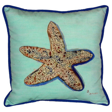 Starfish - Teal Large Indoor/Outdoor Pillow 18x18