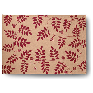 Fern Fronds Rug, Sporty Red, 4'x6'