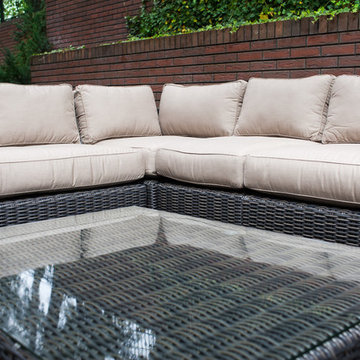 Toja Patio Furniture - Tuscan Sectional Set - Red Brick Wall
