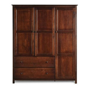 Alexis Wardrobe With 3 Drawers Espresso Transitional Armoires