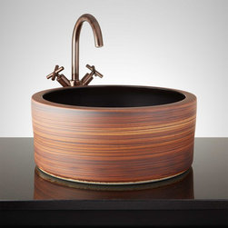POSSUELO HAND-GLAZED VESSEL SINK - DESERT BROWN - Bathroom Sinks
