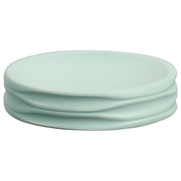 Round Soap Dish, Aquamarine