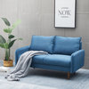 Kingway Furniture Almor Velvet Living Room Loveseat, Prussian Blue