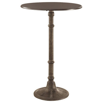 Benzara BM160760 Round Industrial Metal Counter Height Table, Black