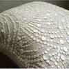 Mother Of Pearls Beige Cotton Linen 26"x26" Euro Pillow Covers, Dreams N Pearls