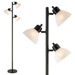 LightAccents - Light Accents 3 Light Tree Style Floor Lamp with Adjustable Lights - METAL FLOOR LAMP WITH PLASTIC SHADES: this 3-light design features a sleek and stylish black finish.
